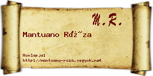 Mantuano Róza névjegykártya
